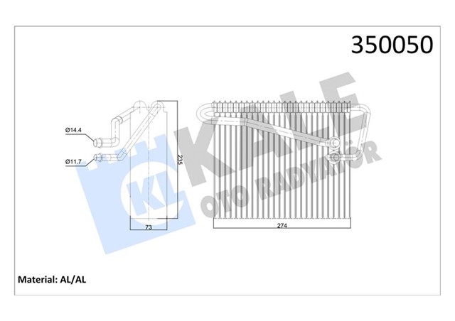 EVAPORATOR CHEVROLET ASTRA - OPEL ASTRA - VAUXHALL ASTRA