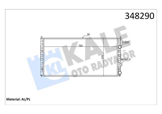 RADYATOR AL/MKNK PASSAT IV 1.6I CL/GL 1.8I/2.0/2.8 VR6 MT