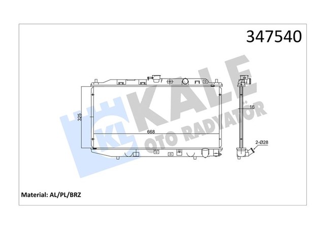 RADYATOR AL/PL/BRZ CIVIC II - CIVIC IV - CRX I - CRX II 88 - 91 MT