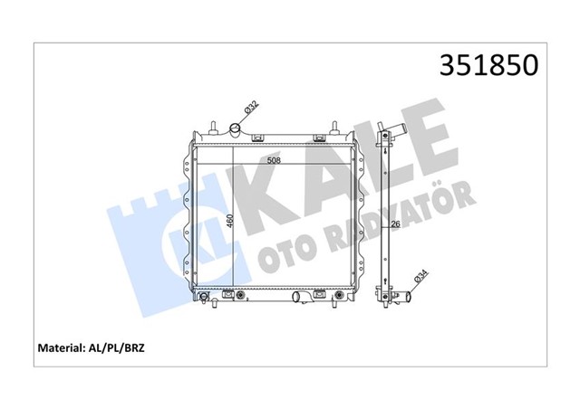 RADYATOR AL/PL/BRZ PT CRUISER 1.6 - 2.0 - 2.4 00