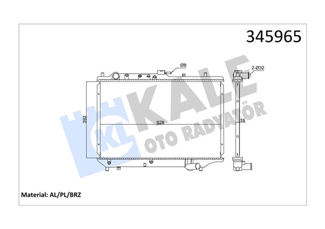 RADYATOR BRAZING MAZDA 323 89 350X648X16