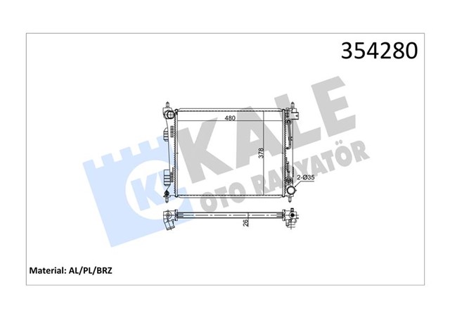 RADYATOR BRAZING ACCENT BLUE 1.6 CRDI - I20 - KIA RIO DIZEL 11 OTOM. 480X382X26