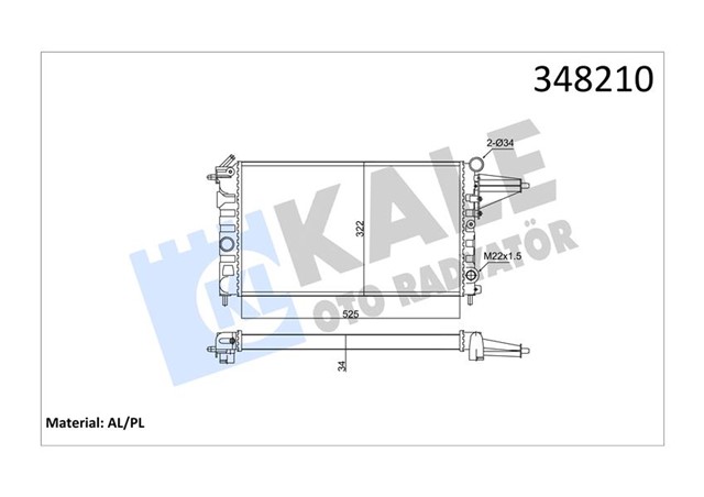 RADYATOR AL/MKNK VECTRA A 88 1.6 - 1.8 - VAUXHALL CAVALIER MK III MT