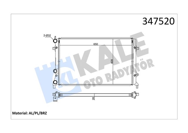 RADYATOR AL/PL/BRZ JETTA FSI 2.0 BENZ.11 BEETLE 12 MT