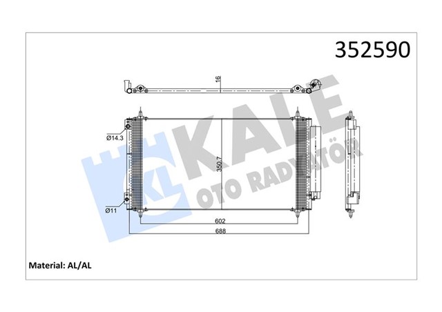 KONDENSER CITROEN C8 - FIAT ULYSSE - LANCIA PHEDRA - PEUGEOT 807 2.2 JTD 02