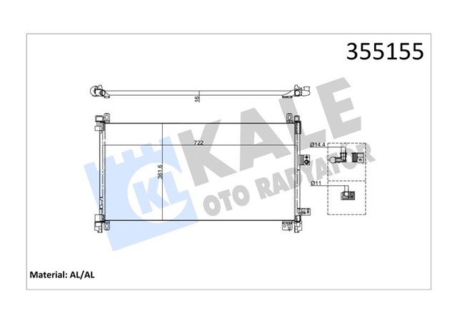 KONDENSER BRAZING AL/AL CITROEN C5 III - C6 - PEUGEOT 508 I - 508 SW I KONDENSER