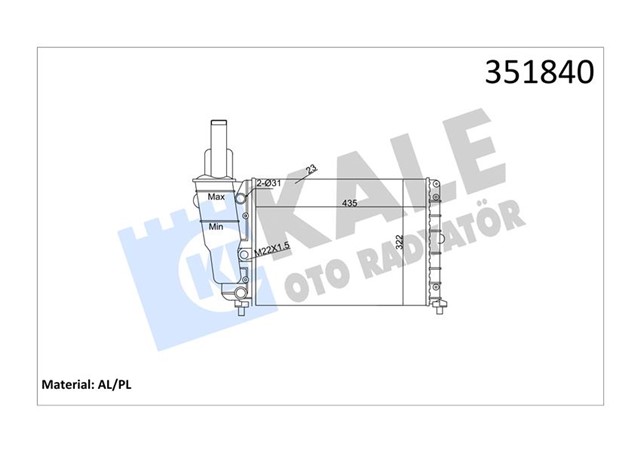 RADYATOR AL/MKNK PUNTO - LANCIA Y 1.1 - 1.2 SPI 93