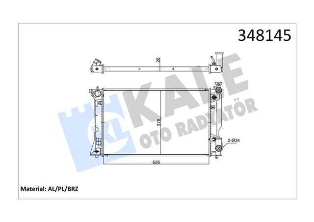 RADYATOR AL/PL/BRZ AVENSIS 2.0 16V VVTI 03 AT