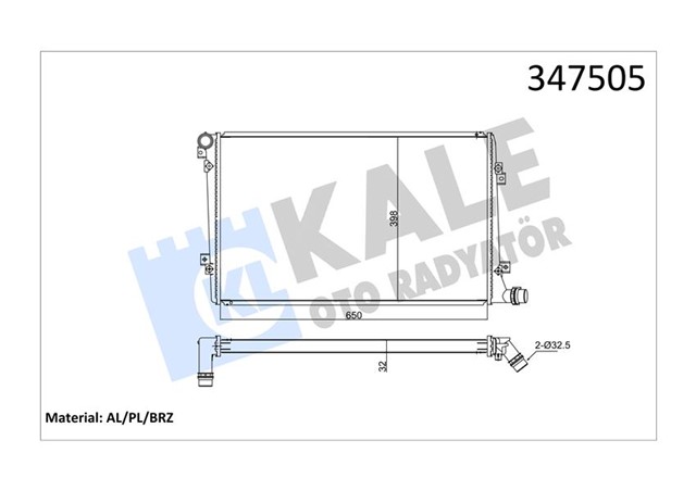 RADYATOR AL/PL/BRZ CADDY PASSAT GOLF JETTA OCTAVIA TOURAN ALTEA SUPERB 1.9/2.0TDI CFHC 04 13 MT