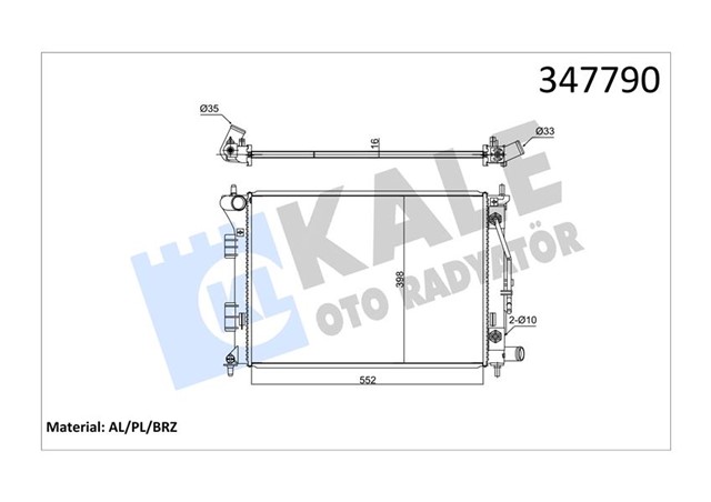 RADYATOR AL/PL/BRZ I30 1.4I - 1.6I - 1.6GDI 12 ELANTRA 10 KIA CERATO - CERATO KOUP - SOUL AT
