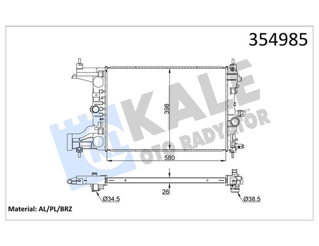 RADYATOR OPEL ASTRA J - MK VI 1.3 1.7 CDTI