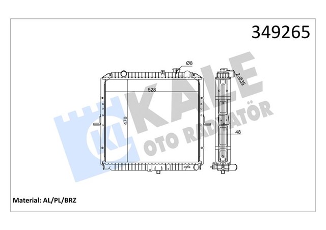 RADYATOR BONGO K2500 MT AL/PL/BRZ