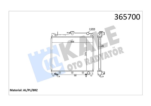 RADYATOR SUZUKI JIMNY AL/PL/BRZ 375X458X26