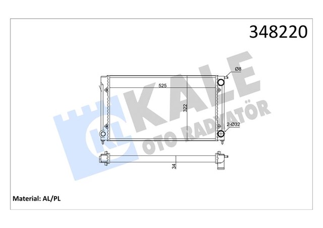RADYATOR AL/MKNK TOLEDO I - VOLKSWAGEN CADDY I - GOLF I - GOLF II - JETTA I - JETTA II - SANTANA - SCIROCCO MT