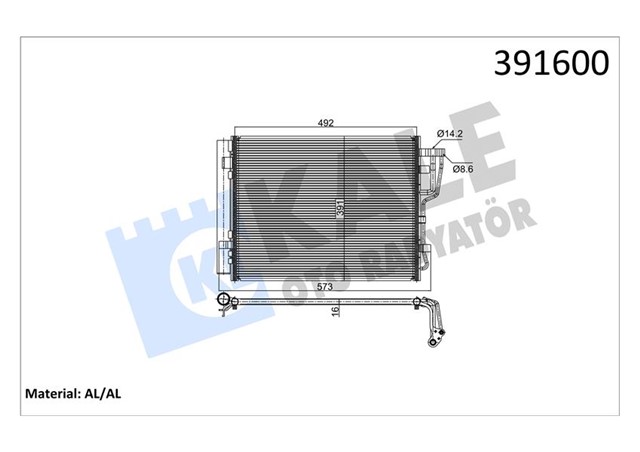 KLIMA KONDENSERI HYUNDAI I30 - I30 CW - KIA CEED - CEED SW - PRO CEED AL/AL 512X391X16