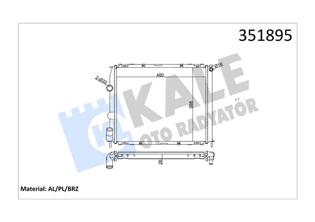 RADYATOR AL/PL/BRZ CLIO II 1.2 16V 98 99 - KANGOO 1.0 - 1.2 - 1.6 99
