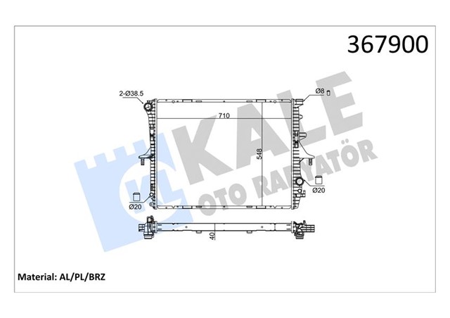 RADYATOR AUDI Q7 - PORSCHE CAYENNE - TOUAREG 3.0TDI 3.2 - 4.2 - 5.0 - 6.0 - 3.6FSI - 3.0TFSI 03 - 10 AL - PL - BRZ
