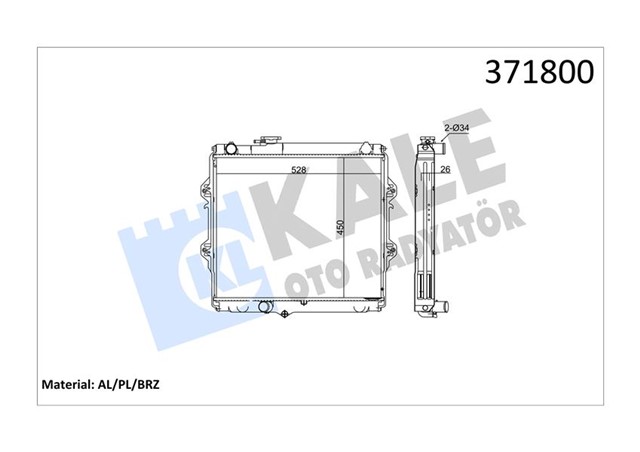 RADYATOR TOYOTA HILUX II AL/PL/BRZ 450X528X26