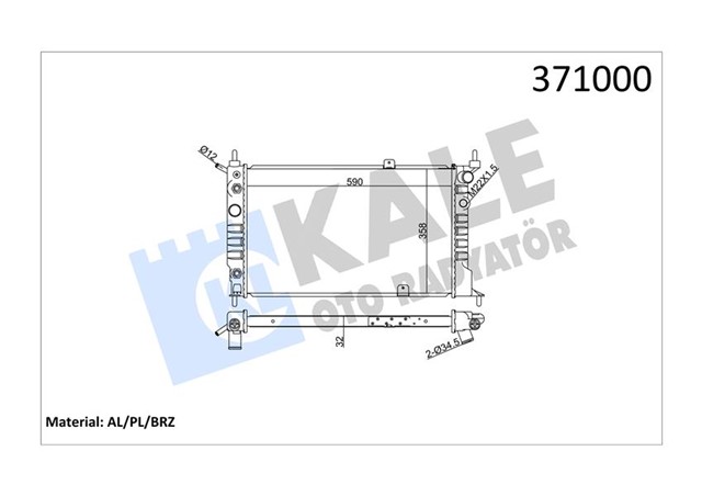 SU RADYATORU OPEL ASTRA F 1.4I 1.6I 1.8I 2.0I 91 AT AC BRAZING 590X358X32 1300148