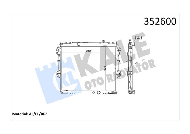 RADYATOR HILUX III AL/PL/BRZ 525X650X30