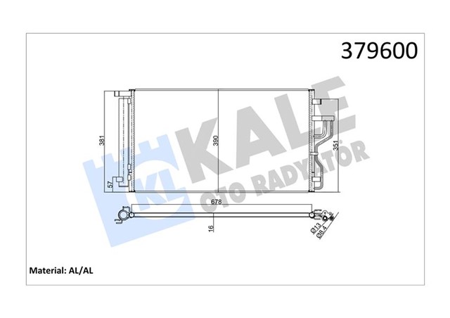 KLIMA KONDENSERI HYUNDAI IX35 - KIA SPORTAGE AL/AL 678X388X16