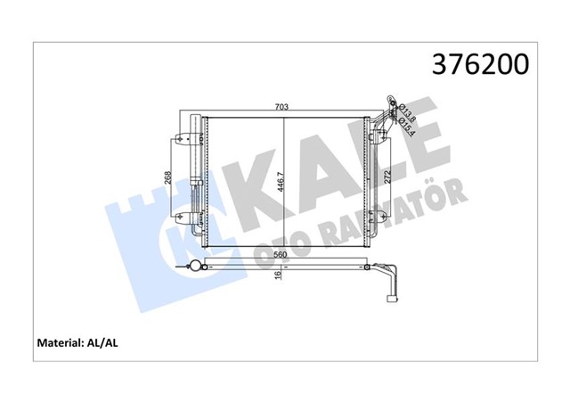 KLIMA KONDENSERI VW TIGUAN AL/AL 540X450X16