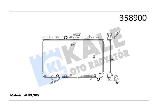 RADYATOR KIA RIO AL/PL/BRZ 350X628X26
