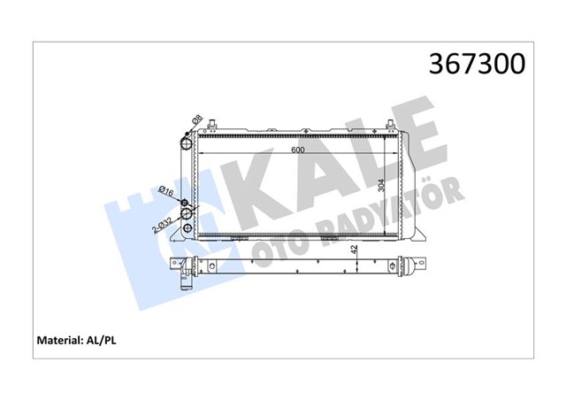 RADYATOR AUDI 80/90 - COUPE 600X304X42 AL/PL