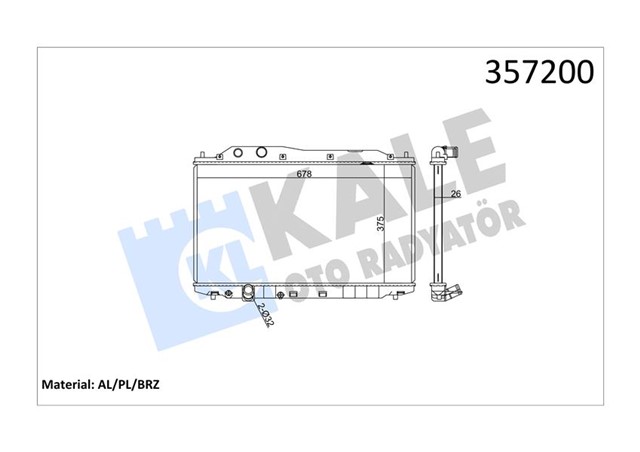 RADYATOR CIVIC VIII AL/PL/BRZ 375X678X26