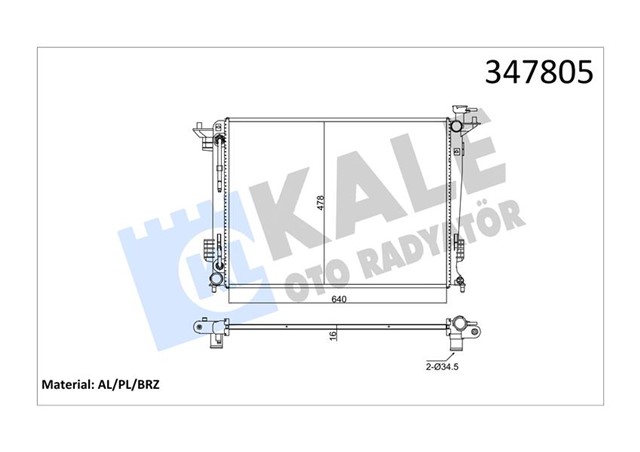 RADYATOR AL/PL/BRZIX35 - KIA SPORTAGE 1.6I - 2.0I 10 AT