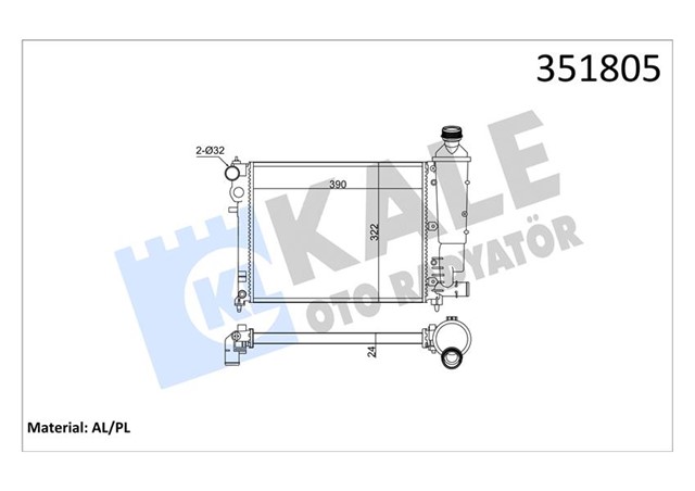 RADYATOR AL/MKNK SAXO - PEUGEOT 106 I - 106 II 1.1 - 1.4 - 1.6 95 01