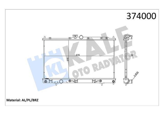 RADYATOR MITSUBISHI LANCER AL/PL/BRZ 685X375X16