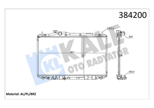 X RADYATOR CIVIC VIII AL/PL/BRZ 375X677X16