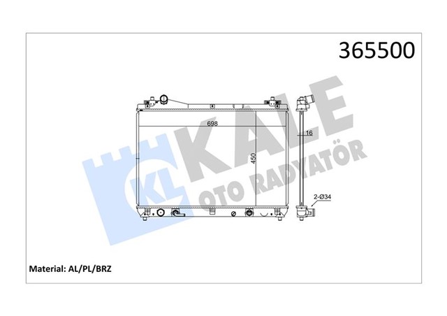 RADYATOR SUZUKI GRAND VITARA I AL/PL/BRZ 450X698X16