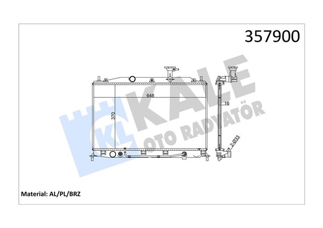 RADYATOR ACCENT - ACCENT III 1.4/1.6 ERA OTOMATIK VITES AL/PL/BRZ 370X648X16