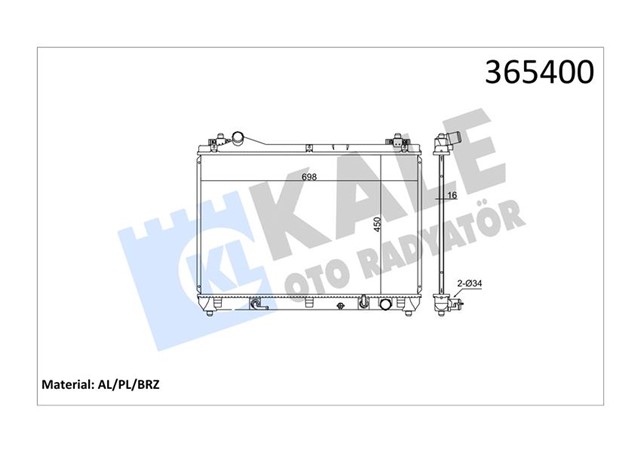RADYATOR SUZUKI GRAND VITARA II AL/PL/BRZ 450X698X16