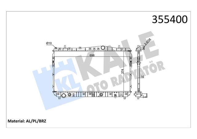 RADYATOR CHEVROLET REZZO AL/PL/BRZ 370X698X16