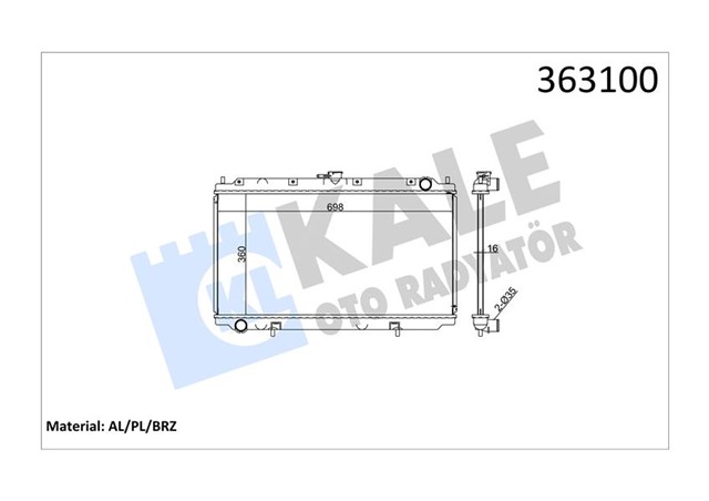 RADYATOR NISSAN PRIMERA WP11/P11 AL/PL/BRZ 360X698X16