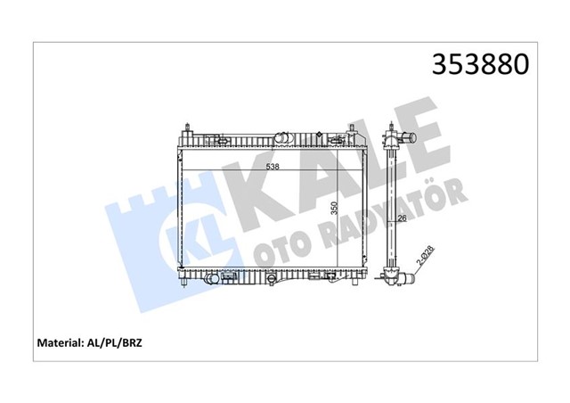RADYATOR AL/PL/BRZ B - MAX - ECOSPORT - FIESTA VI - TRANSIT COURIER 1.0