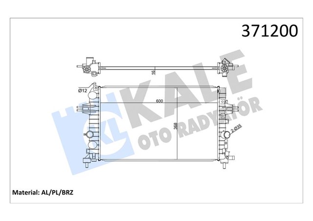 SU RADYATORU OPEL ASTRA H 04 ZAFIRA 05 1.6 1.8 MT AC NAC BRAZING 600X368X16