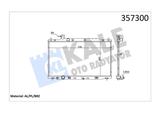 RADYATOR CRV III AL/PL/BRZ 400X728X16