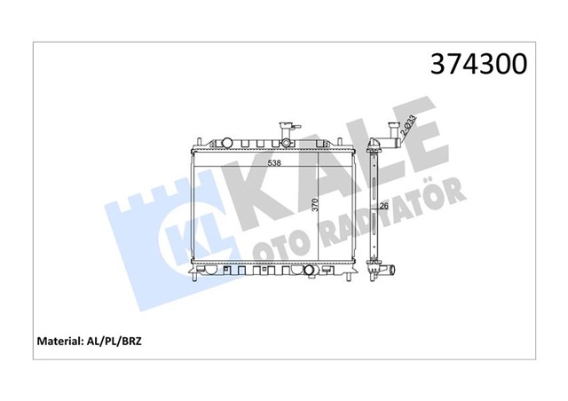 RADYATOR KIA RIO II AL/PL/BRZ 375X538X26
