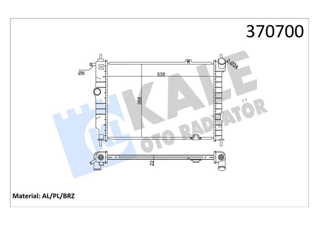 SU RADYATORU OPEL ASTRA F 1.4 1.6 1.8 16V 2.0 GSI 91 MT BRAZING 535X368X22 52455053