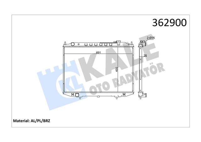 RADYATOR NISSAN PICK UP D22 AL/PL/BRZ 450X691X26