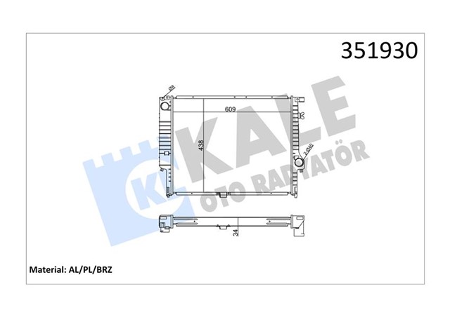 RADYATOR AL/PL/BRZ 5 E34 87 93 - 7 E32 85 92