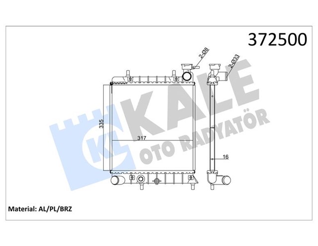 RADYATOR ACCENT - ACCENT II 1.3 AL/PL/BRZ 335X317X16