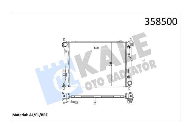 RADYATOR HYUNDAI I20 AL/PL/BRZ 500X388X16