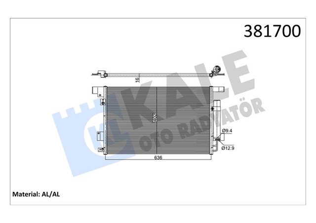 KLIMA KONDENSERI P4007 - P4008 - C4 AIRCROSS - C CROSSER AL/AL 637X429X16