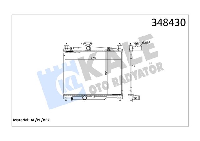 RADYATOR AL/PL/BRZ ECHO - YARIS MT