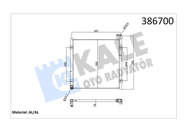 KLIMA KONDENSERI HONDA CIVIC VI 1.4I - 1.5I - 1.6I - 1.8 - 2.0I TD - 16V 96 - 01 AL/AL 354X368X16